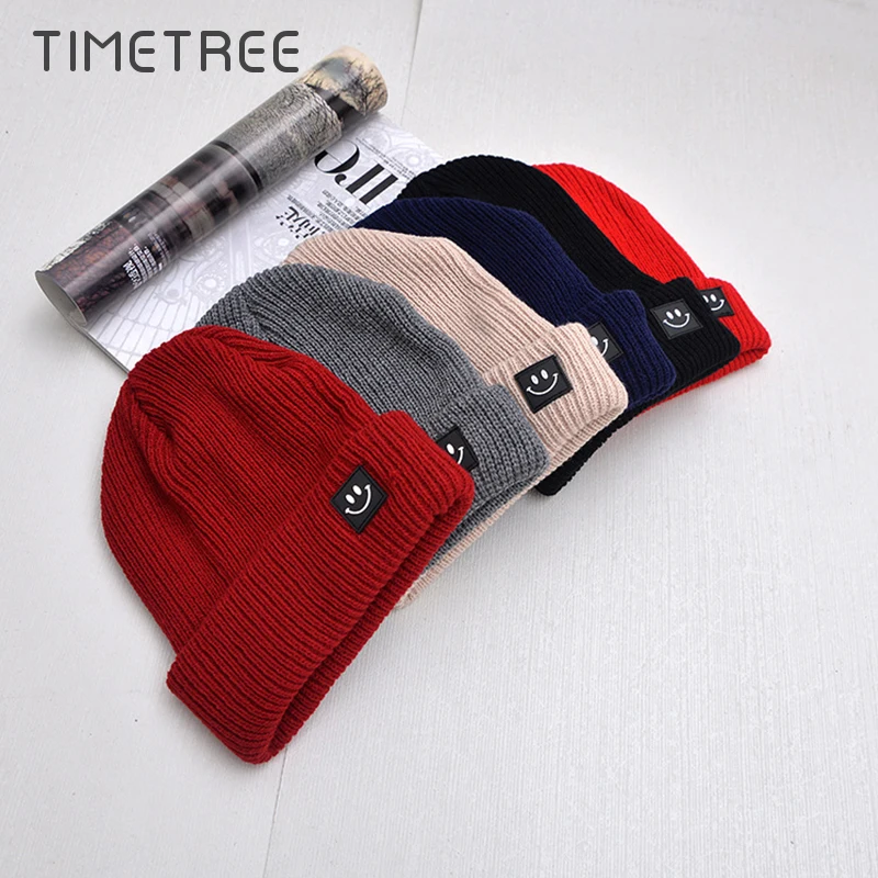 Модные облегающие шапки Женские однотонные вязаные теплые мягкие береты простые