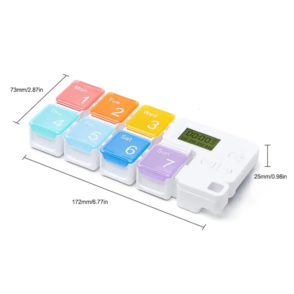 

7 Grid Pill box Medicine Storage Box Smart Electronic Timing Reminder Medicine Boxes Alarm Timer Pills Organizer Pill Case