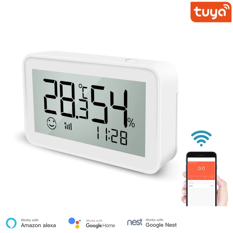 

Tuya Zigbee Temperature Humidity Sensor And Lux Light Detector With LCD Screen Works With Tuya Zigbee And Hub Zigbee 3.0