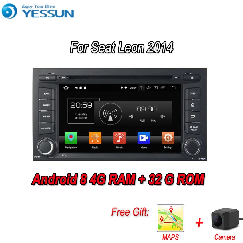 Автомобильный мультимедийный плеер YESSUN на Android 8 с 4 Гб ОЗУ для Seat Leon 2014