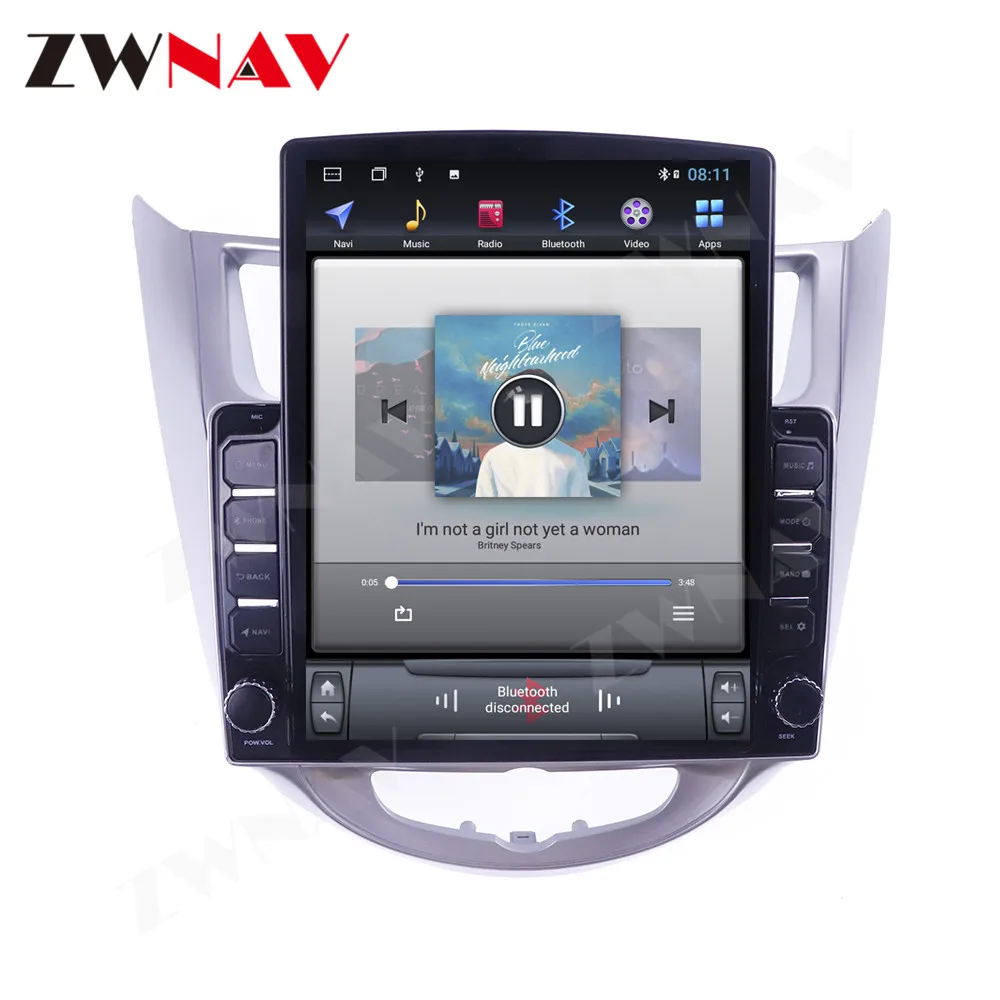 Сенсорный экран Android 10 64 ГБ для Hyundai Solaris 2010-2016 проигрыватель Теслы мультимедийный