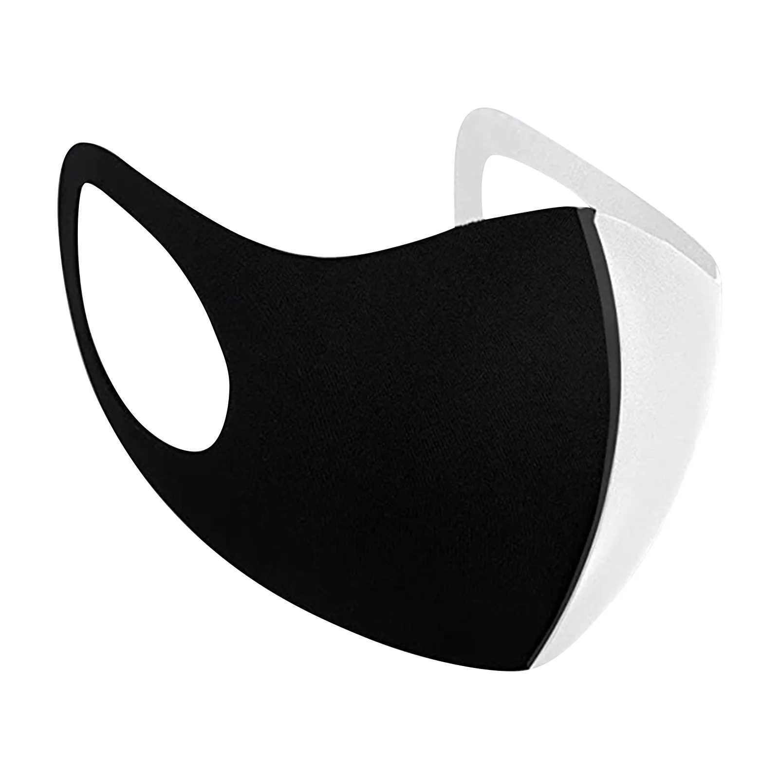 Полумаска черная полубелая крутая маска 3d дизайн моющиеся многоразовые маски