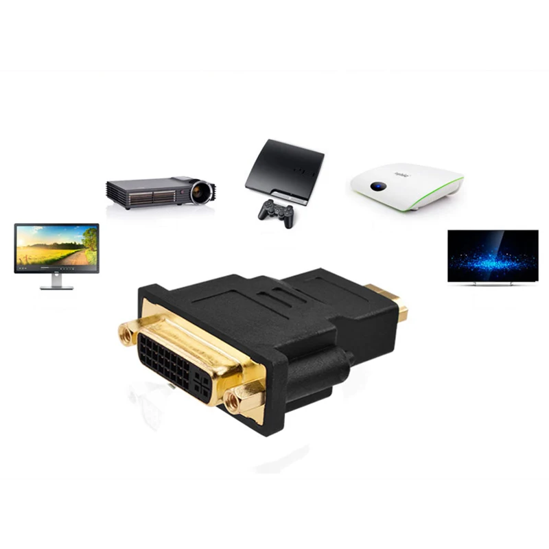 Адаптер преобразователь Amkle DVI 24 + 5 мама в HDMI совместимый штекер для HD ТВ ЖК ПК