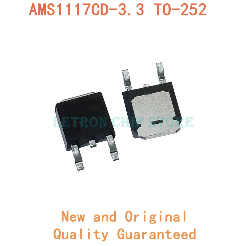 

10 шт., AMS1117CD-3.3 AMS1117CD-3.3V AMS1117CD 3,3 TO-252 TO252, оригинальный и новый