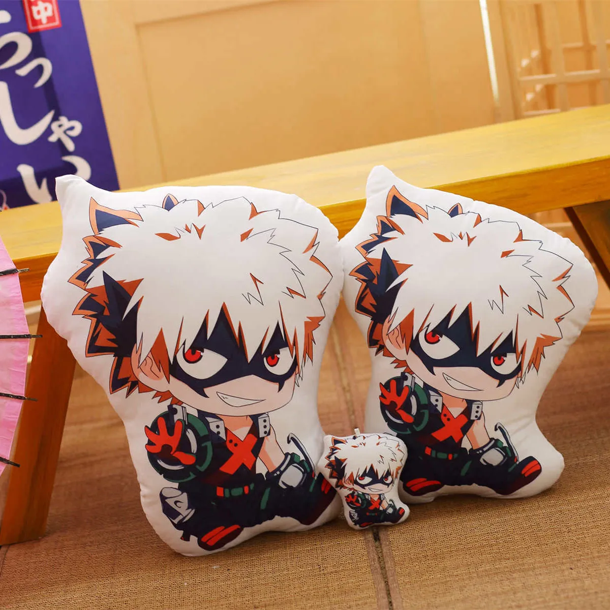 

Kawaii Anime Bakugou Katsuki Todoroki Shoto Midoriya Izuku Bolster Plush Boku No Hero Academia Pillow Cartoon Toy for Kids Gifts