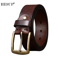 hidup unique design brass buckle handmake 100 solid cowhide belts retro styles cowskin leather belt jeans accessories nwj1093