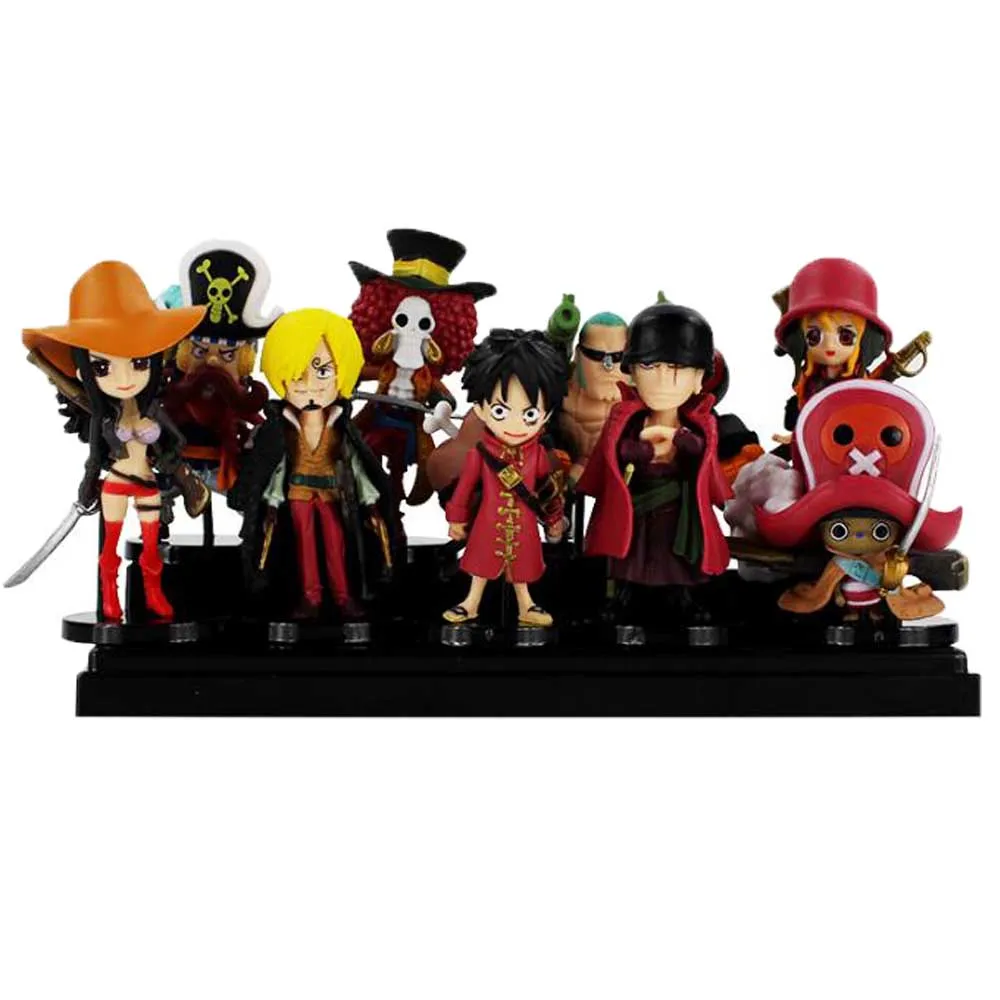 9 шт./лот аниме OP Mini Luffy Nami Robin Zoro Sanji Usopp Chopper Brook Franky Фигурки игрушки | Игрушки и хобби
