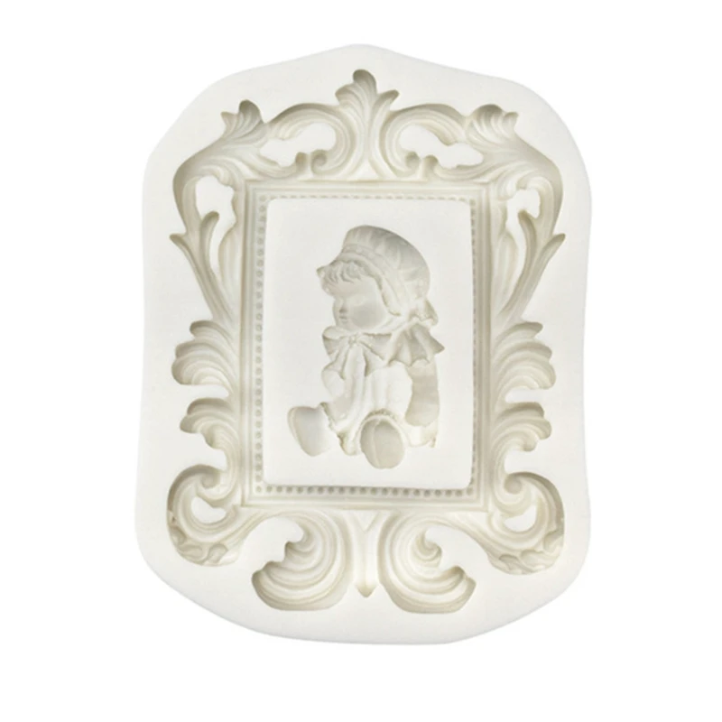 

2021 New Cookie Cutter Cake Mold European Style Frame Baby Shape Silicone Cookie Cutter Mould Home Gift for Baking Lover Durable