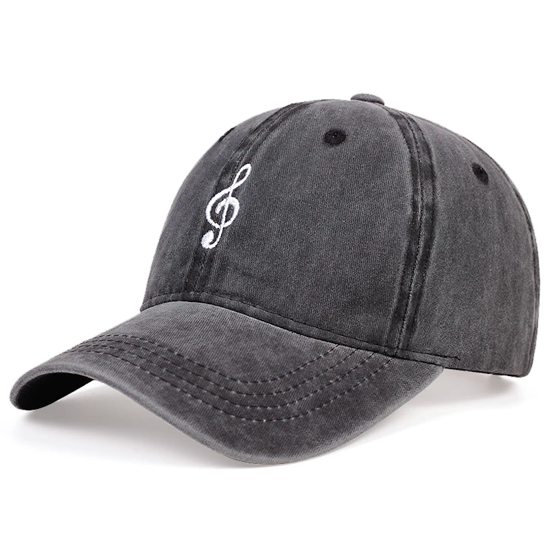 New Note Embroidery Washed Baseball Cap Fashion Unisex Universal Wild Dad Hat Outdoor Shade Sunscreen Hats Sports Golf Caps | Аксессуары