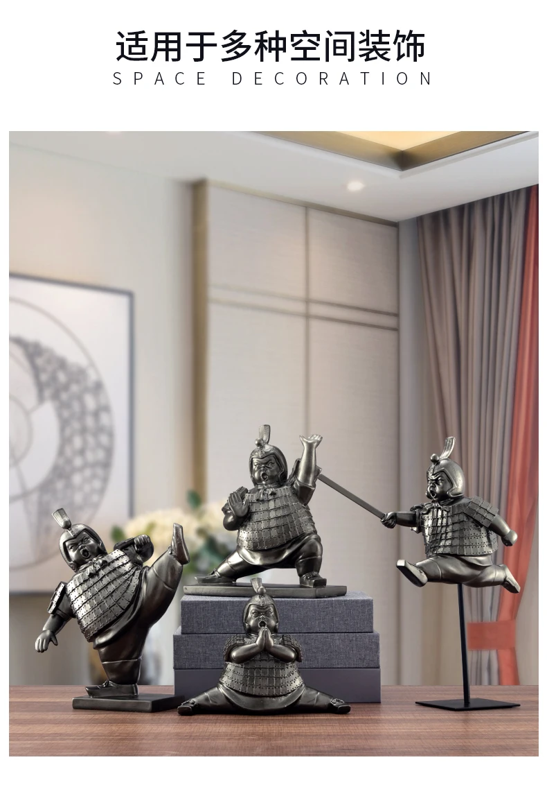 Ornament Qin Da Terracotta Warriors Ornaments Retro Office TV New Chinese Style Home Entrance Cabinet | Дом и сад