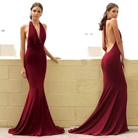 2021 spring new dress wish dunhuang sleeveless hanging neck halter dress bag hip long skirt ladies sexy banquet dress