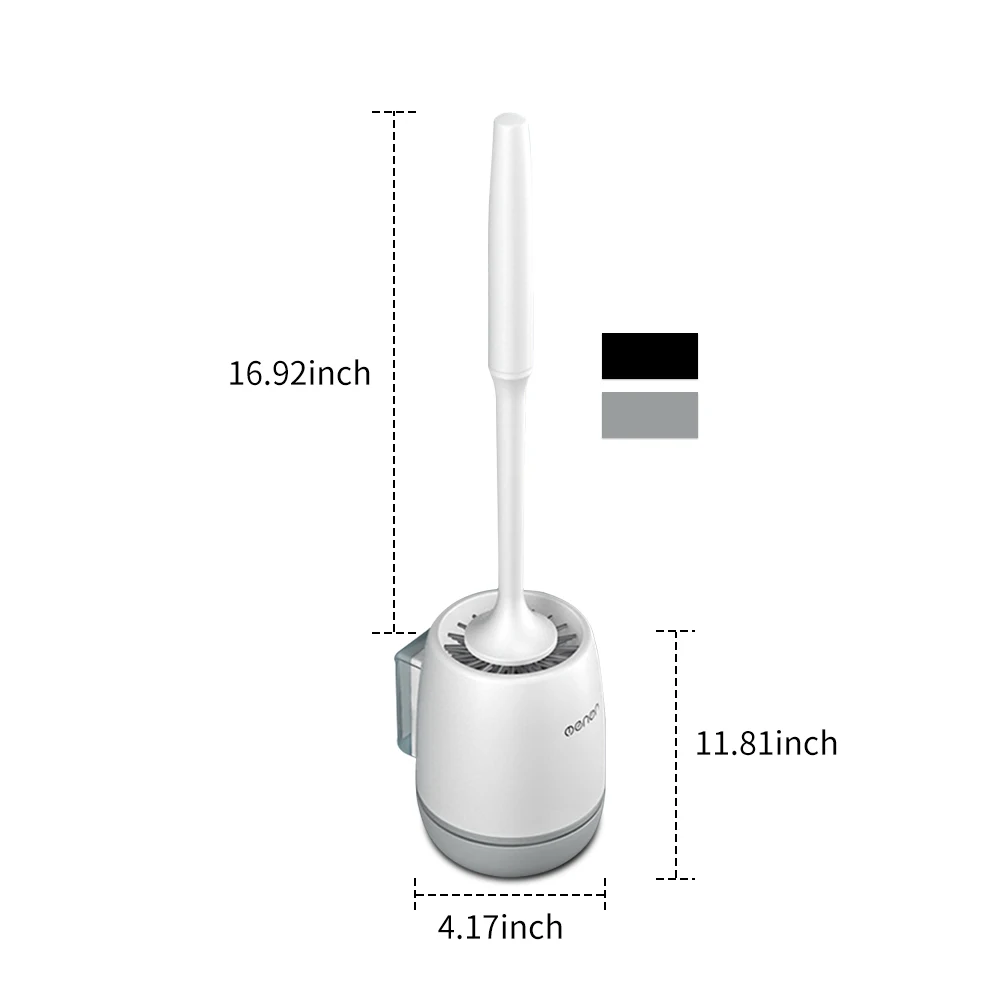 

New Bathroom Toilet Brush and Holder Set Wall-mounted Flooring TPR Soft Bristles Toilet Brush Cleaner Bathroom Toilet Bowl Brush