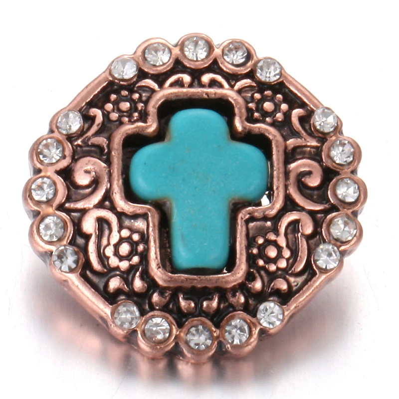 6 шт./лот новые ювелирные изделия 18 мм со стразами крест подходят DIY кнопки браслет