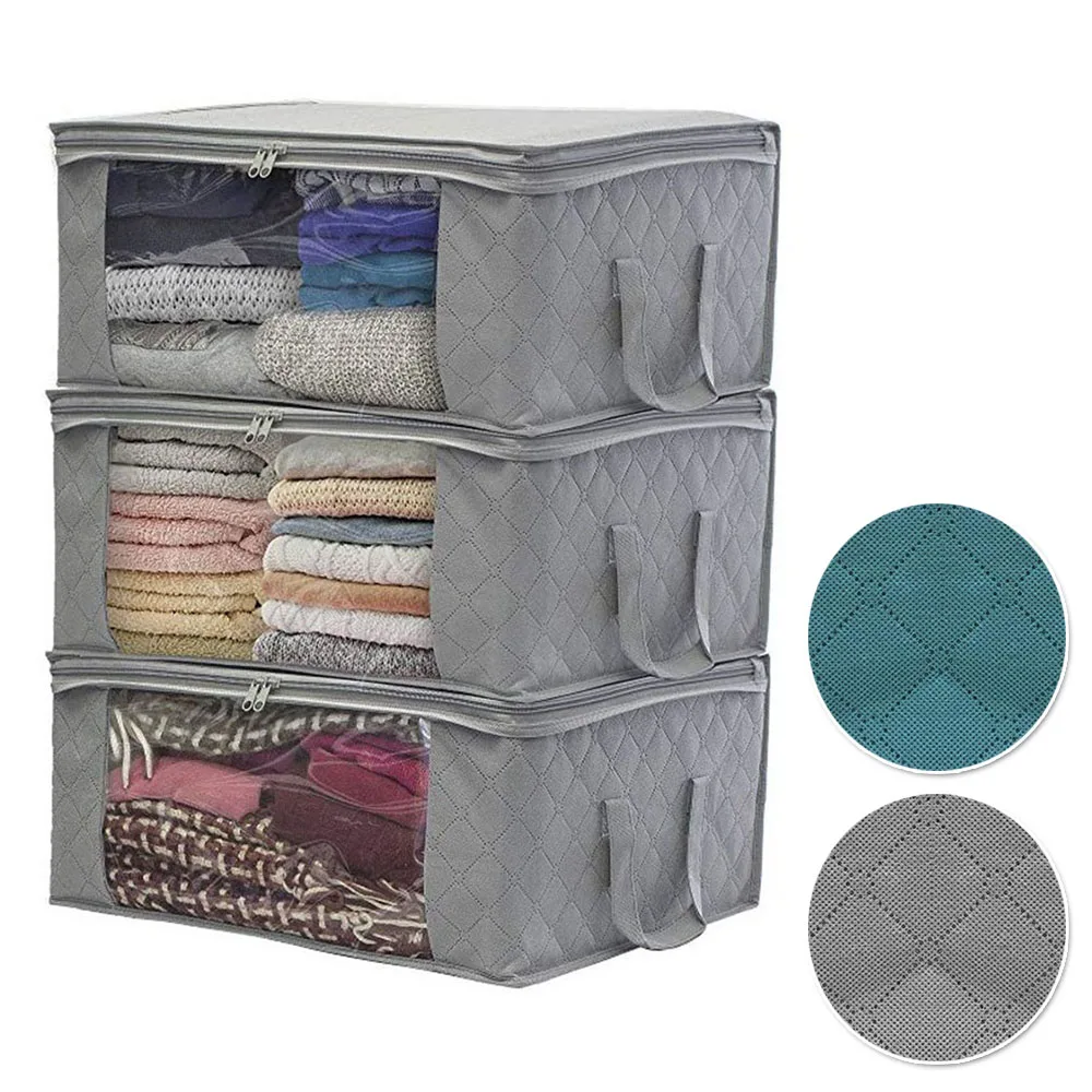 

Portable Storage Bags Space saving 3pcs Non Woven Clothes Blanket Holder