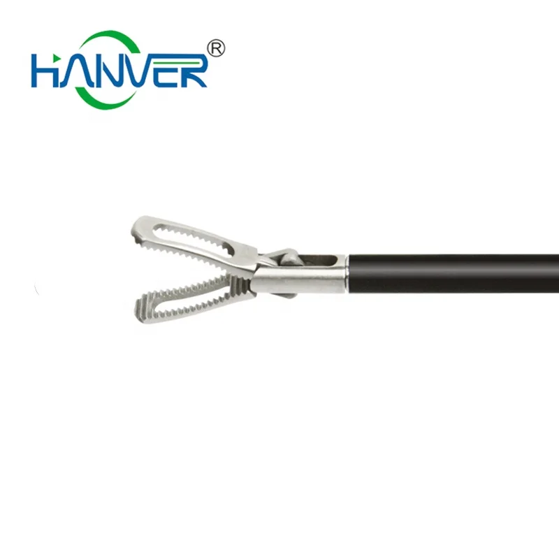 

5mm Surgical Laparoscopic Reusable Double Action Fenestrated Atraumatic Grasping Forceps