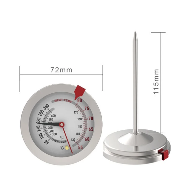 

Stainless Steel Oven Safe Roasting Meat Thermometer Poultry Ham Turkey Grill Waterproof Kitchen Food Temperature Gauge with Long