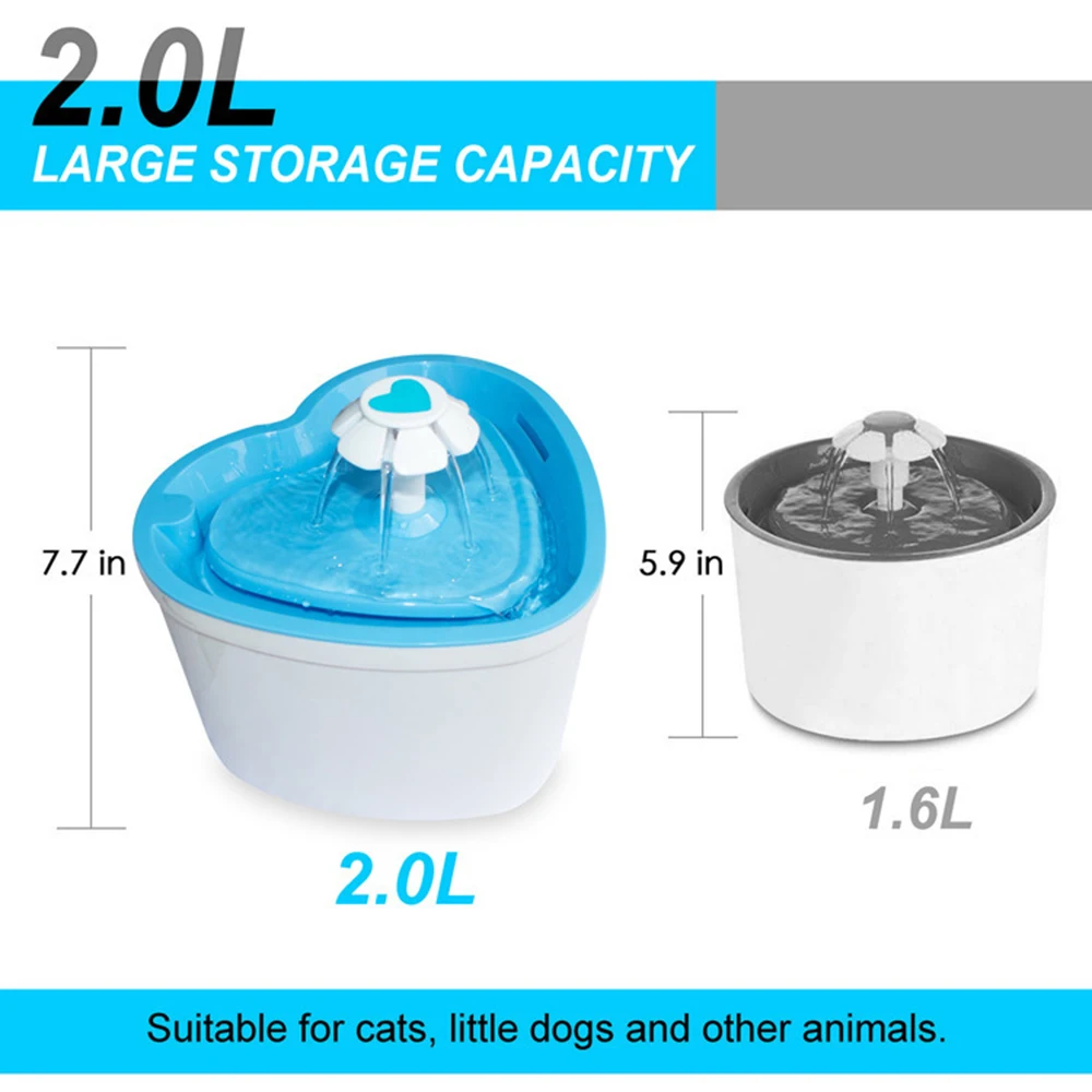 

2L Automatic Pet Cat Water Fountain Dog Cat Pet Mute Drinker Feeder Bowl Pet Drinking Fountain Dispenser