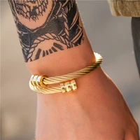 hip hop stainless steel men bangle bracelet titanium adjustable open cuff charm bangle jewelry pulseras ombre punk jewelry