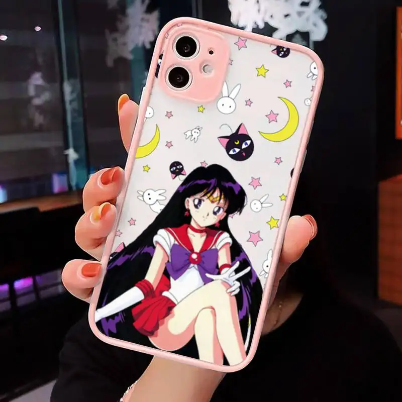 

Sailor Moon Cartoon Girl Phone Case matte transparent For iphone 7 8 11 12 plus mini x xs xr pro max cover