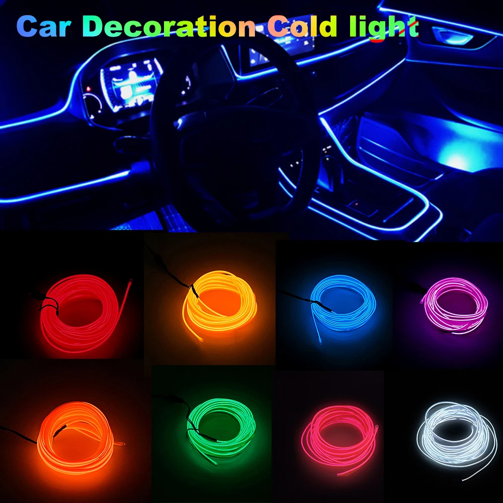 

Car Interior DIY Decor LED Light Strip EL Wire Atmosphere Lamp For Mercedes-Benz AMG C E SLK GLK M GL MB GLC A180 C63 CLA45 GLE