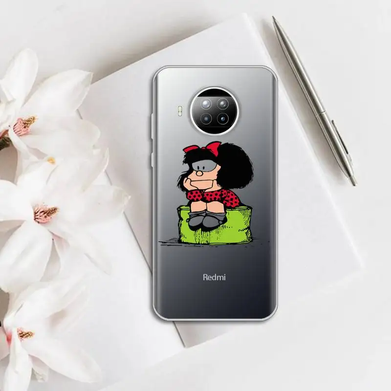 

Quino e mafalda Phone Case Transparent for Xiaomi mi Redmi note 10t 8 9 pro lite 11 Samsung S 8 9 10 20 plus ultra