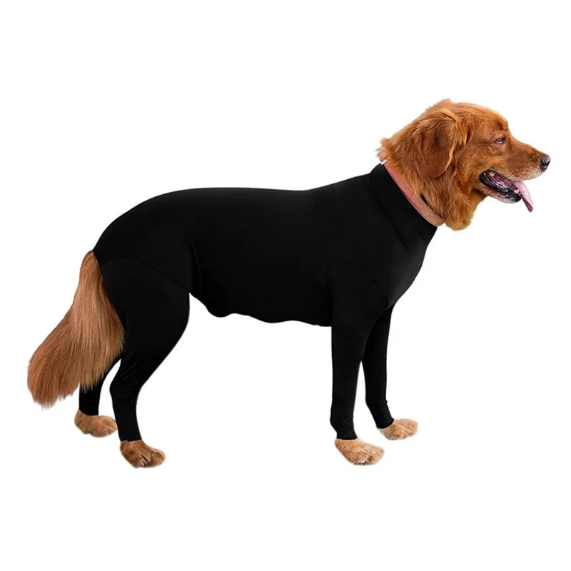 Черный Post Operative Protection Long Sleeves Bodysuit Jumpsuit For Dogs Collar Alternative For Recovery - Цвет: Черный