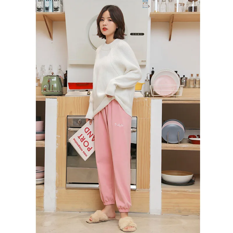 Женские бархатные штаны-шаровары Sanderala свободные эластичные штаны с поясом