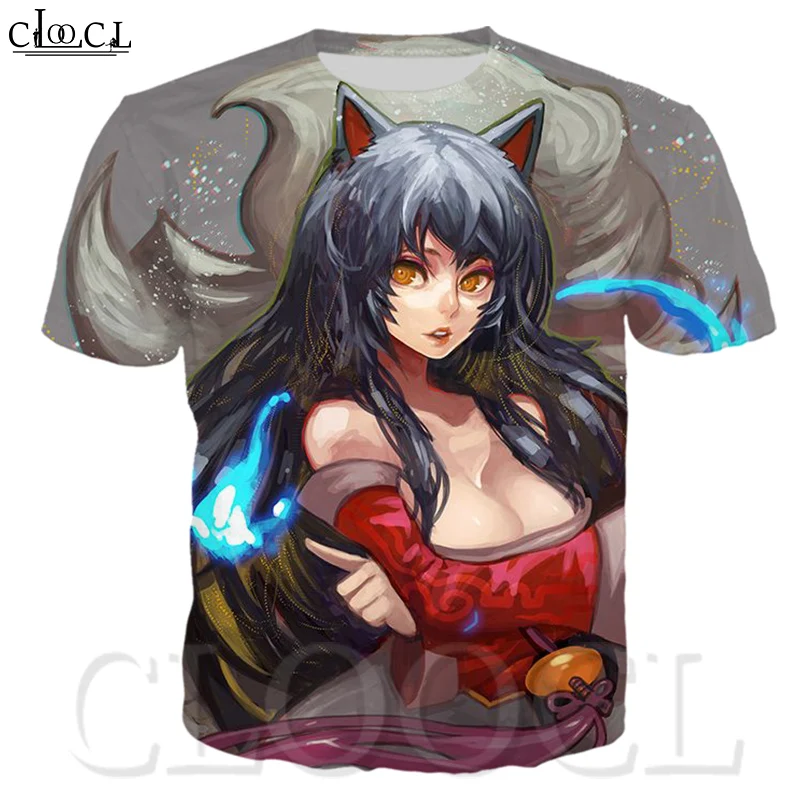Футболка Ahri Мужская/женская с 3D принтом популярная Повседневная рубашка в стиле