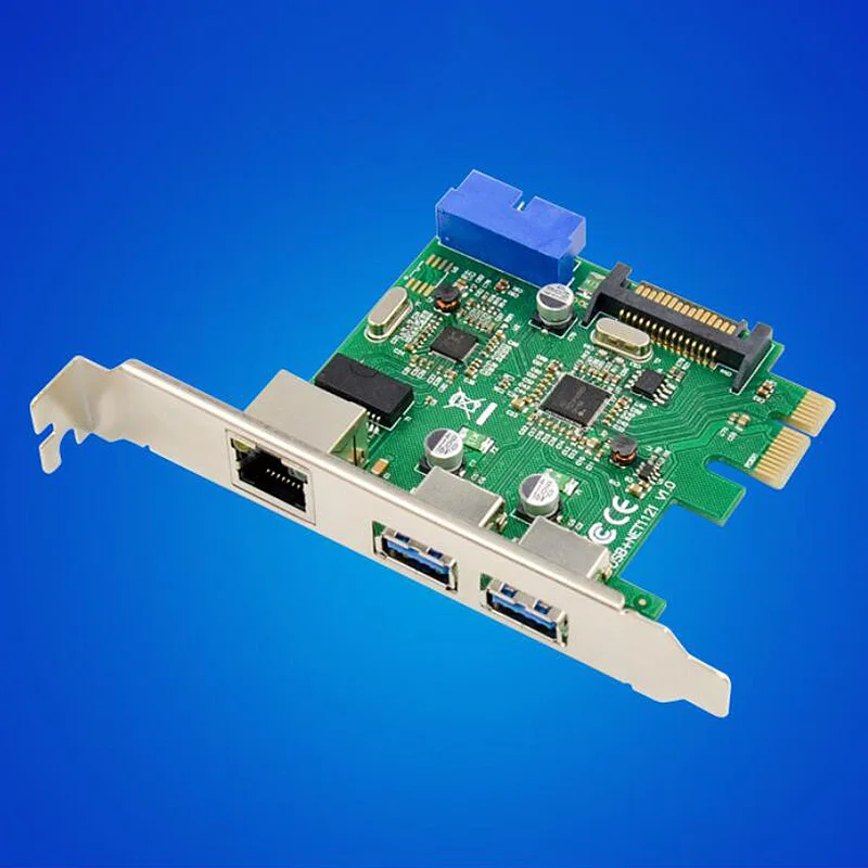AAAJ-PCI-E SuperSpeed USB 3.0 + Gigabit RJ45 LAN Network Control Card Dual Chip | Компьютеры и офис