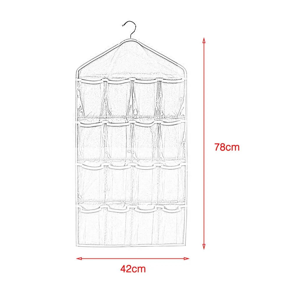 

16 Grids Foldable Wardrobe Hanging Bags Container Clothing Underwear Bras Socks Ties Hanger Shoes Storage Bag Drop Shipping