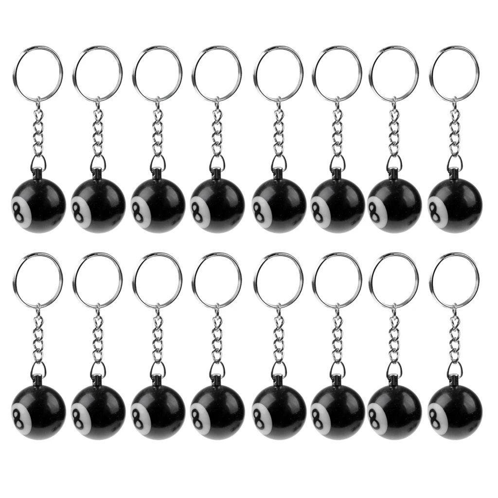 16 шт Черная смола NO.8 бильярдный мяч брелок Бильярд подарок 25 мм|Брелоки| |