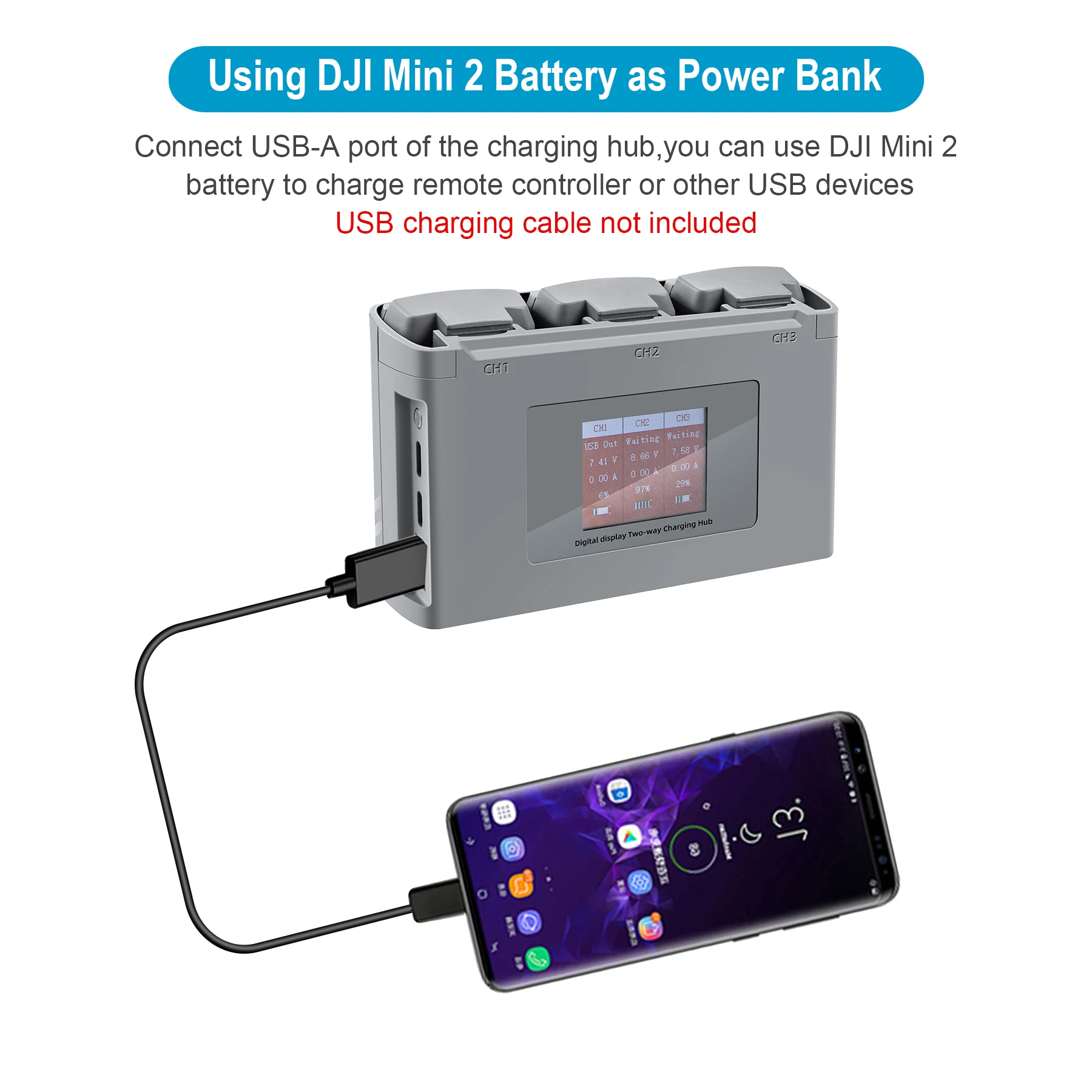 

Двухсторонняя аккумуляторная батарея Батлер для DJI MINI 2 зарядное устройство Mini 2 USB зарядное устройство пульт дистанционного управления акс...