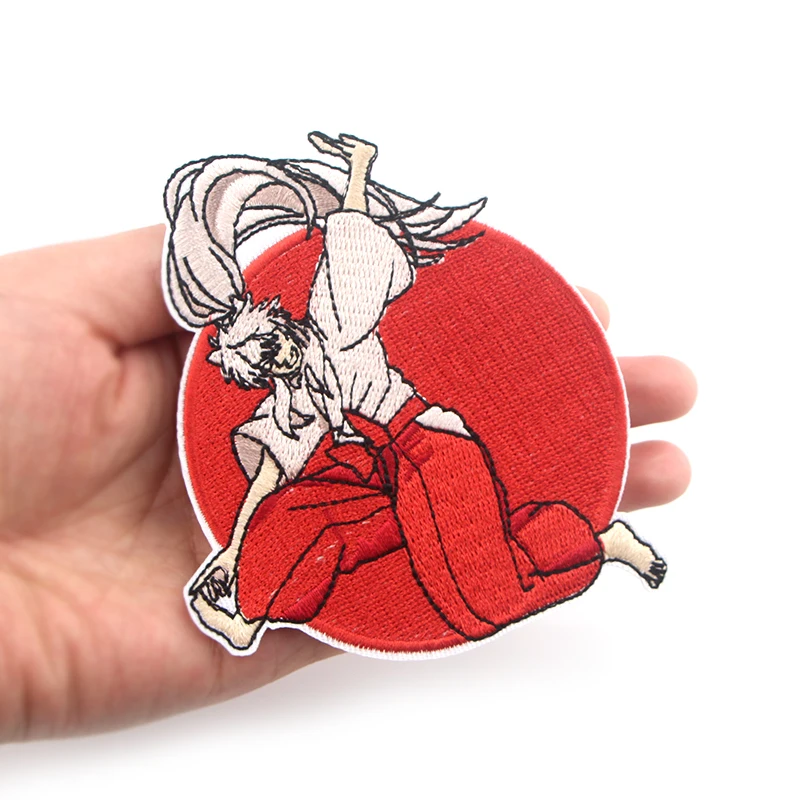 Inuyasha Аниме швейная патч железа на вышитые патч Diy горный хрусталь аппликации для Костюмы патч наклейки Значки для рюкзак шапку с G0088