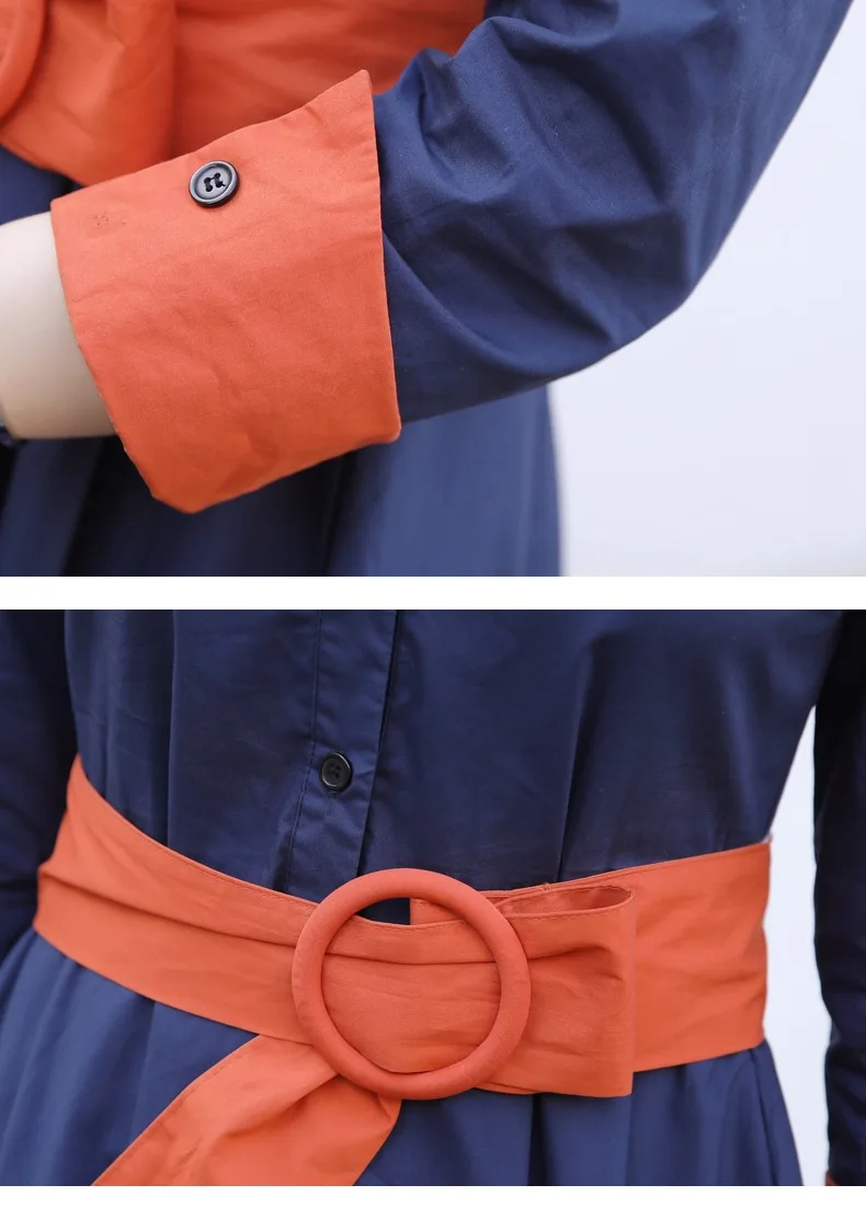 Платье для мамы и дочки WLG одинаковая семейная одежда весенние осенние синие хаки