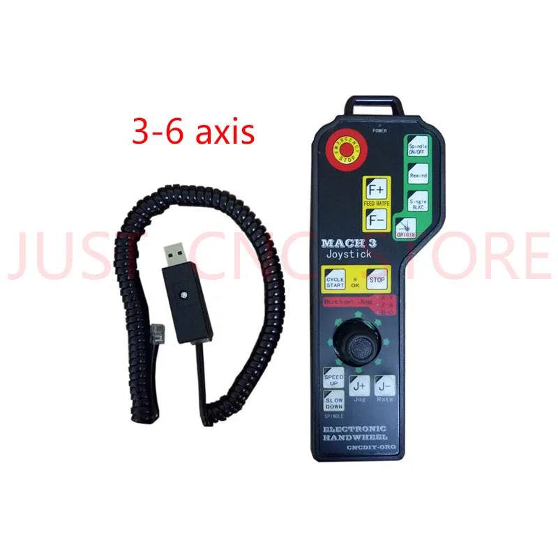 Новое поступление электронный ручной контроллер Mach3 USB 6 осевой рокер MODBUS MPG