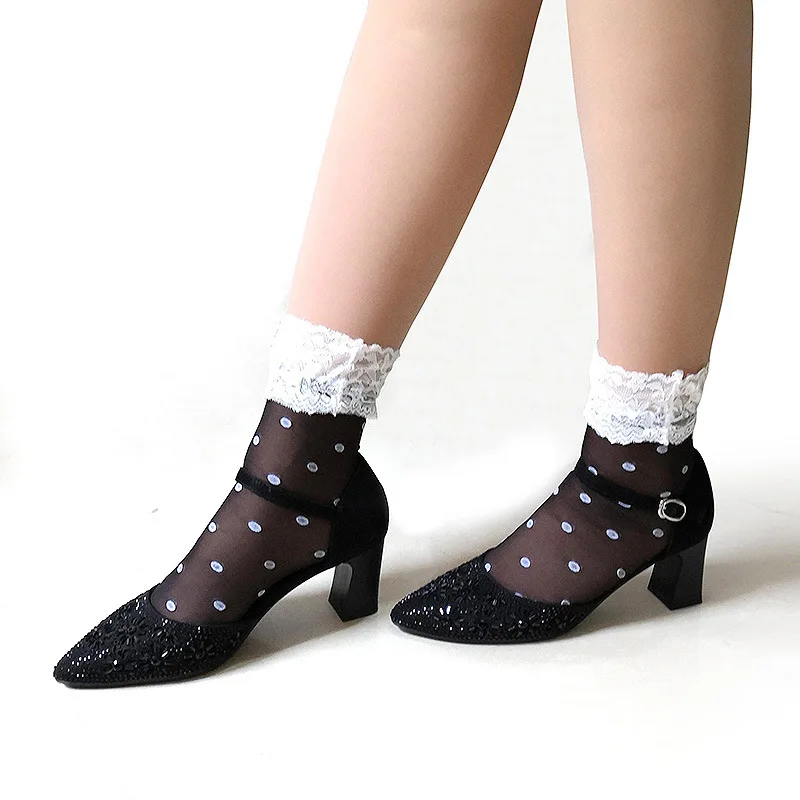 KASURE новая мода весна лето прозрачные тонкие сетчатые тюлевые носки до щиколотки