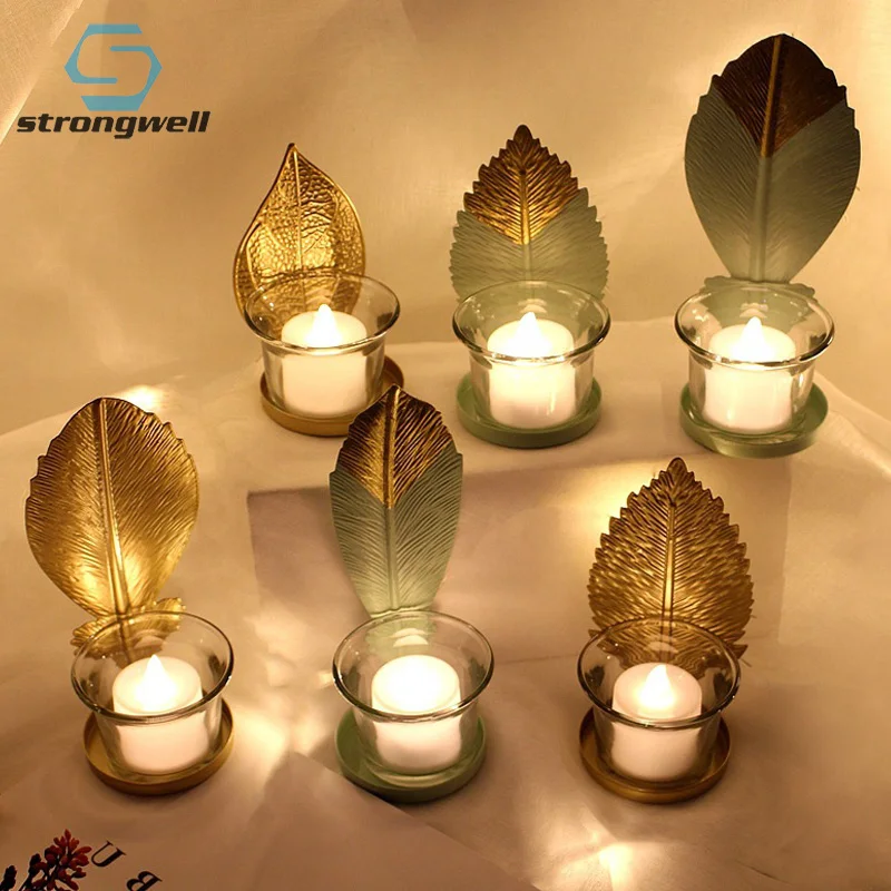 Подсвечник Strongwell в скандинавском стиле металлический подсвечник с золотыми