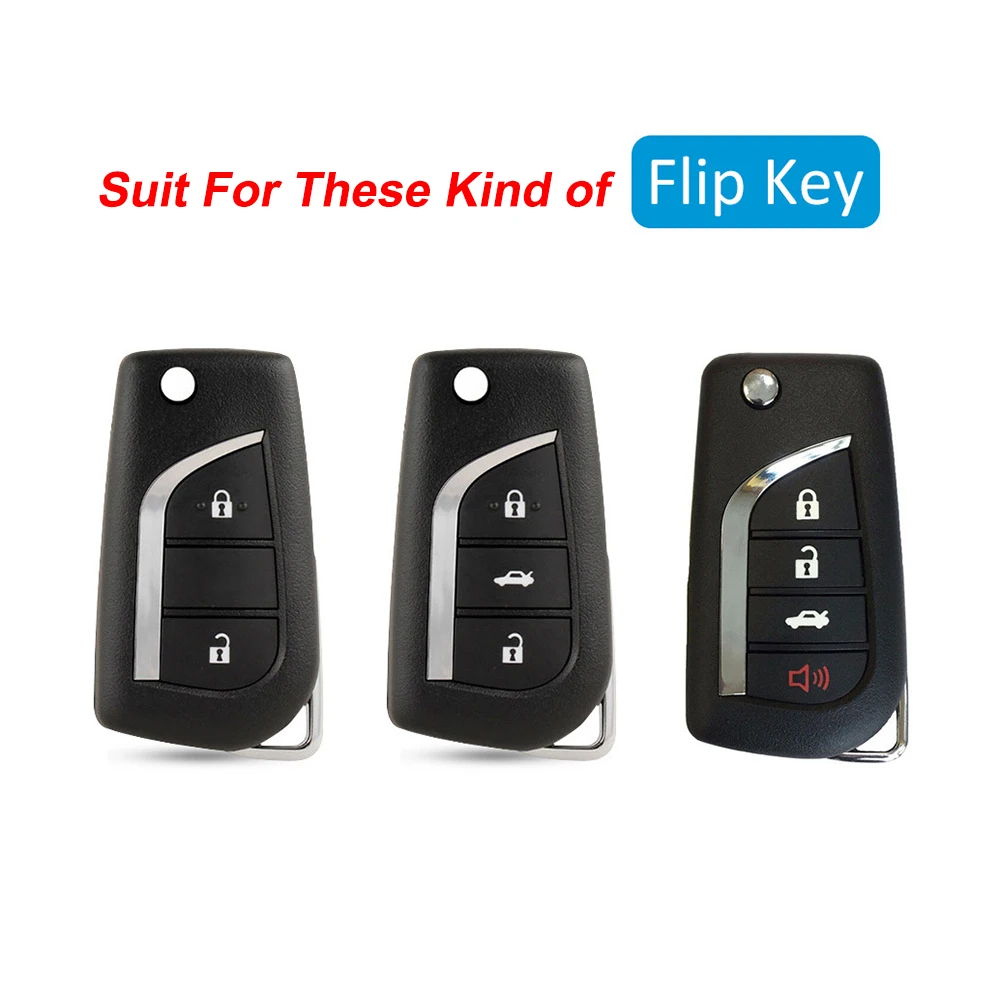 

1 Pcs Carbon Fiber Silicone Key Case Suit For Toyota Crown Camry Reiz