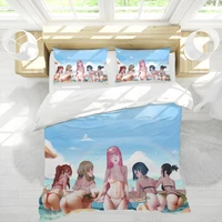 sexy anime girls 3pcs bedding sets full king twin queen king size bed sheet duvet cover set pillowcase without comforter