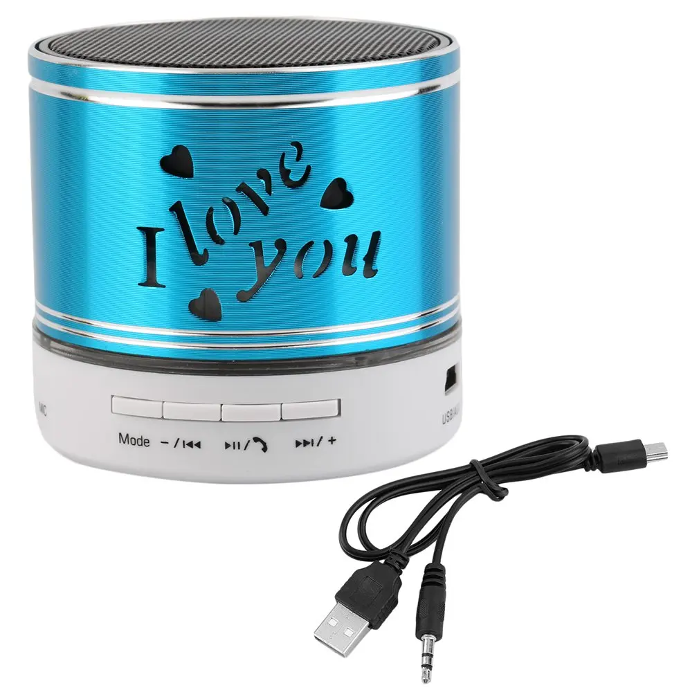 Мини 3W супер бас стерео беспроводной динамик TF слот для карты I Love You шаблон s