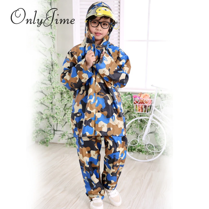 Only Jime/модный Камуфляжный плащ дождевик для детей Спортивный костюм с капюшоном