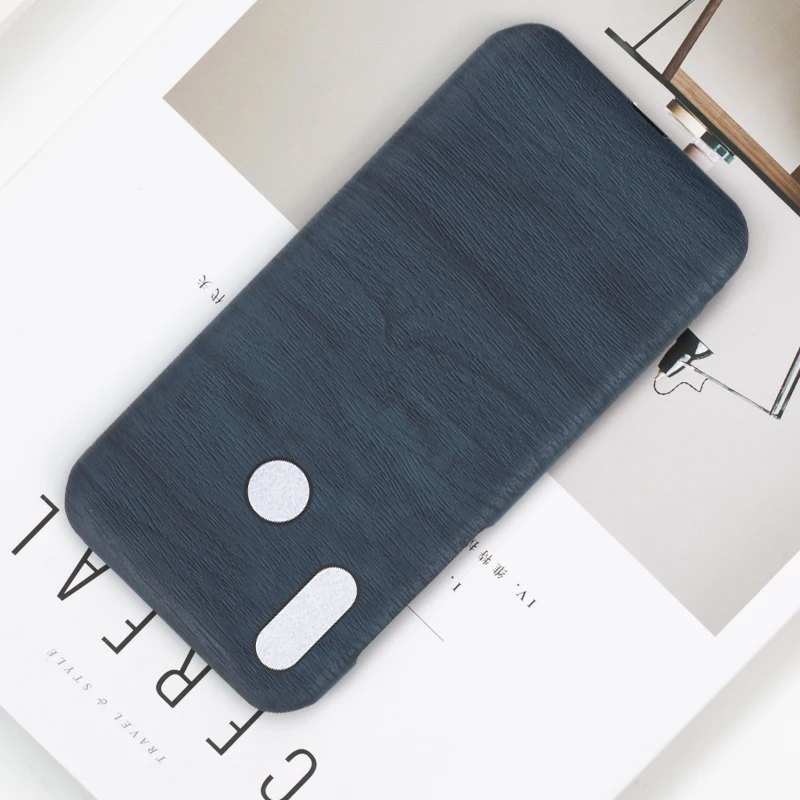 Чехол для телефона из искусственной кожи с текстурой древесины Huawei P Smart 2019 мягкий