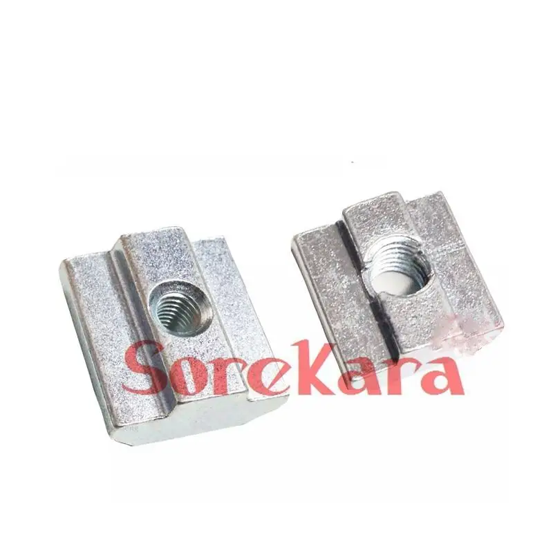 20pcs 10x10mm Carbon Steel Drop In T-Nut M3-M6 Thread For T-slot Extrusion 2020 | Обустройство дома