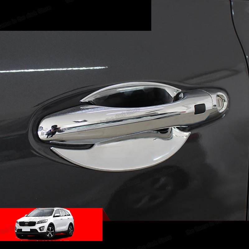

Lsrtw2017 Abs Car Door Bowl Trims for Kia Sorento Prime 2016 2017 2018 2019 2020 2021 Um Decoration Accessories Chrome