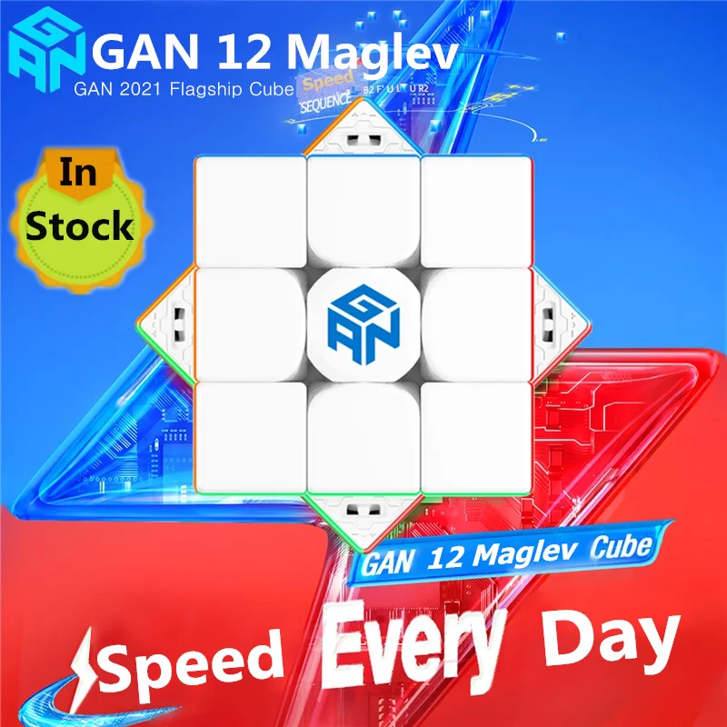 GAN 12 Maglev UV 3x3x3 magn&eacute;tico cubo m&aacute;gico sin pegatinas Gan12 Maglev Leap imanes rompecabezas cubos de velocidad GAN12M-0