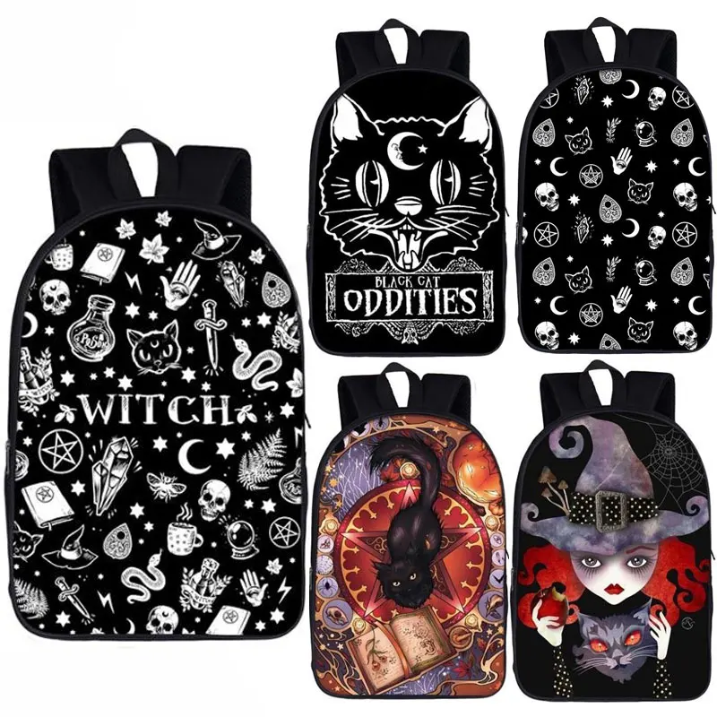 Рюкзак с таинственной ведьмой для мальчиков и девочек подростков школьные ранцы