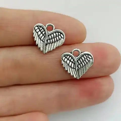 Suspension in the form of a wing or heart, 3 mm, 20 pcs., 12 x1