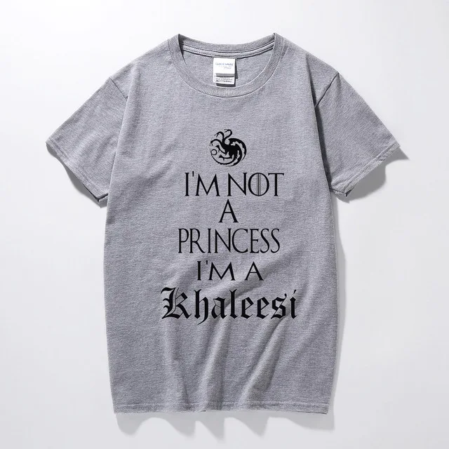 Я не принцесса я Khaleesi Игра престолов хлопковая забавная футболка Daenerys Targaryen для