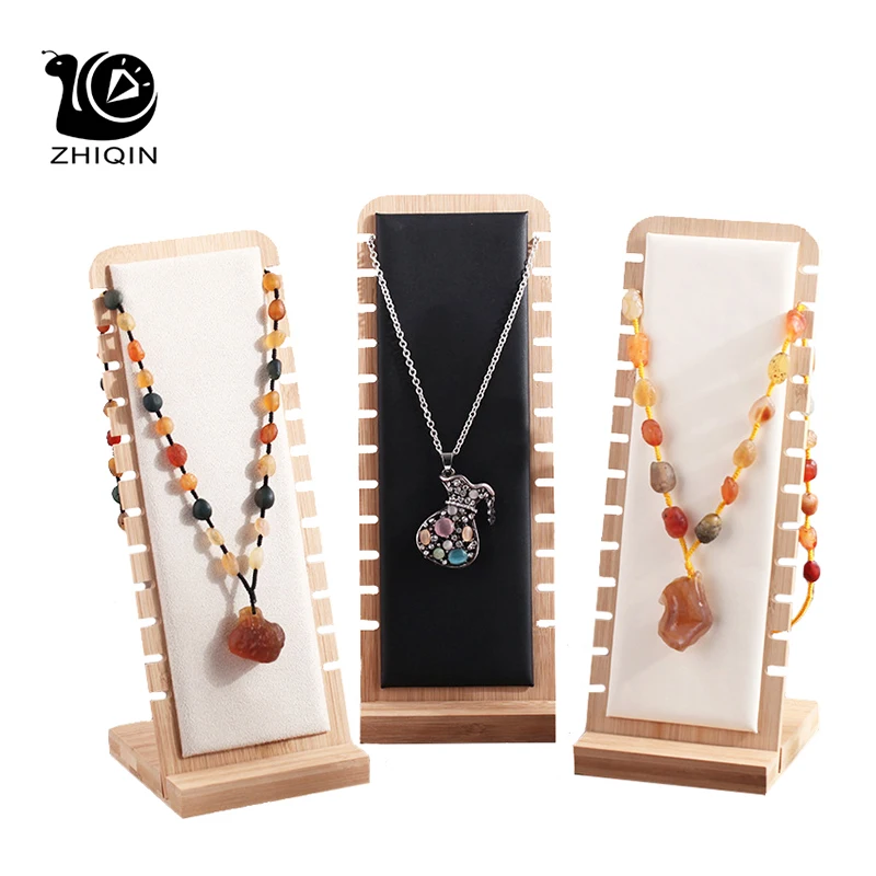 Бамбуковая подставка для демонстрации ювелирных изделий ZhiQin подвеска браслетов