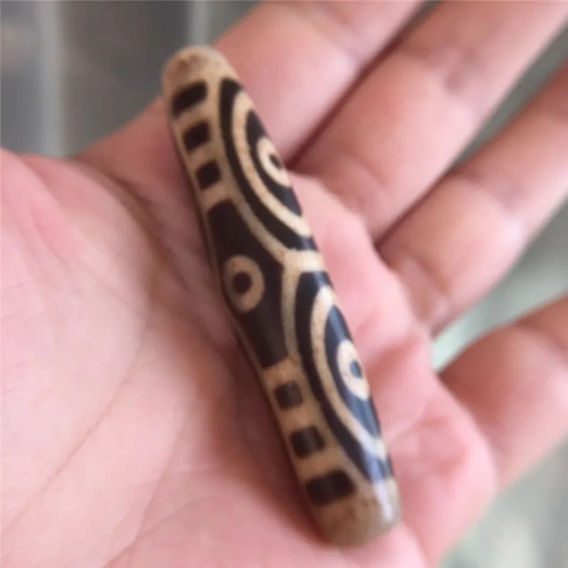 

Ancient Bead Big Size 14.5MM*67MM Dragon Eyes Patterns Pure Natural Agate Stone Mysterious Amulet for Collections